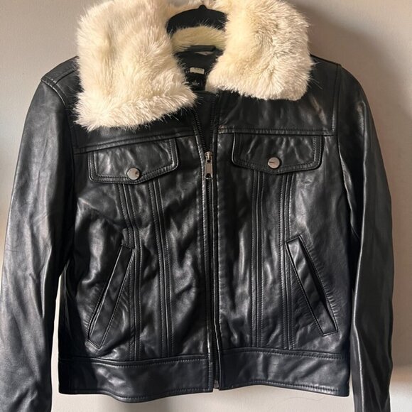 Slate and willow black leather jacket - Picture 5 of 9